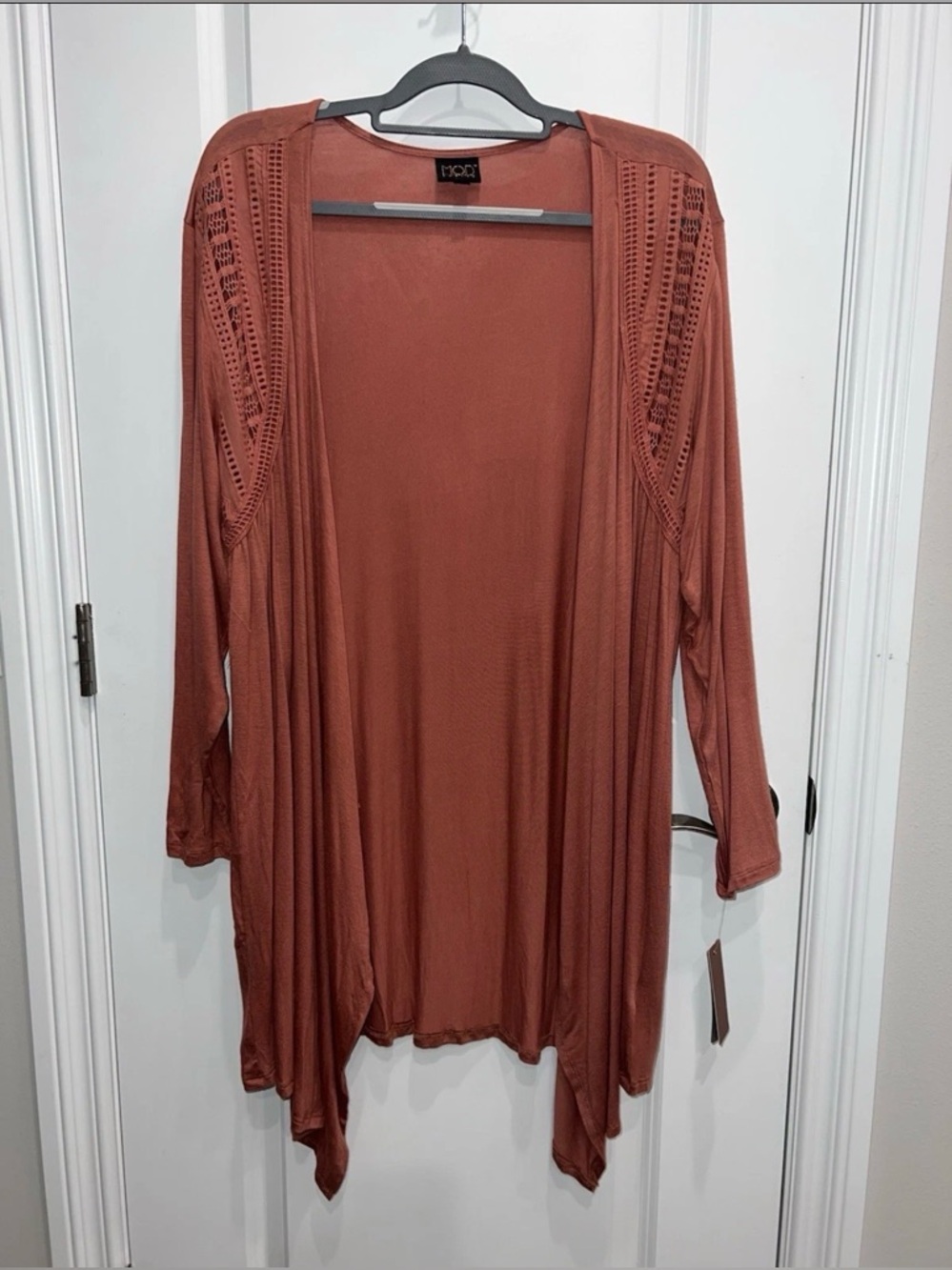 MOD Lusive Women’s Duster Cardigan Open Front Long Sleeve Plus Size 1X NWT